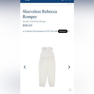 Beaufort Bonnet company - Sleeveless Rebecca Romper - size 2T - Carolina Stripe
